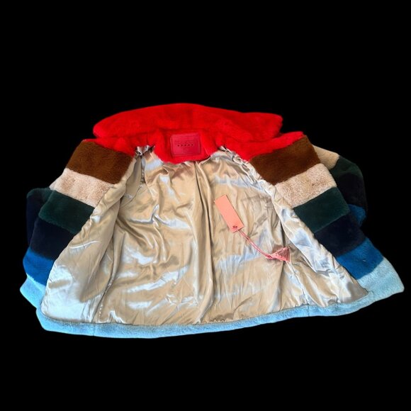 Blank NYC Faux Fur Fully Lined Festival Maximalist Open Front Jacket L - Picture 3 of 6